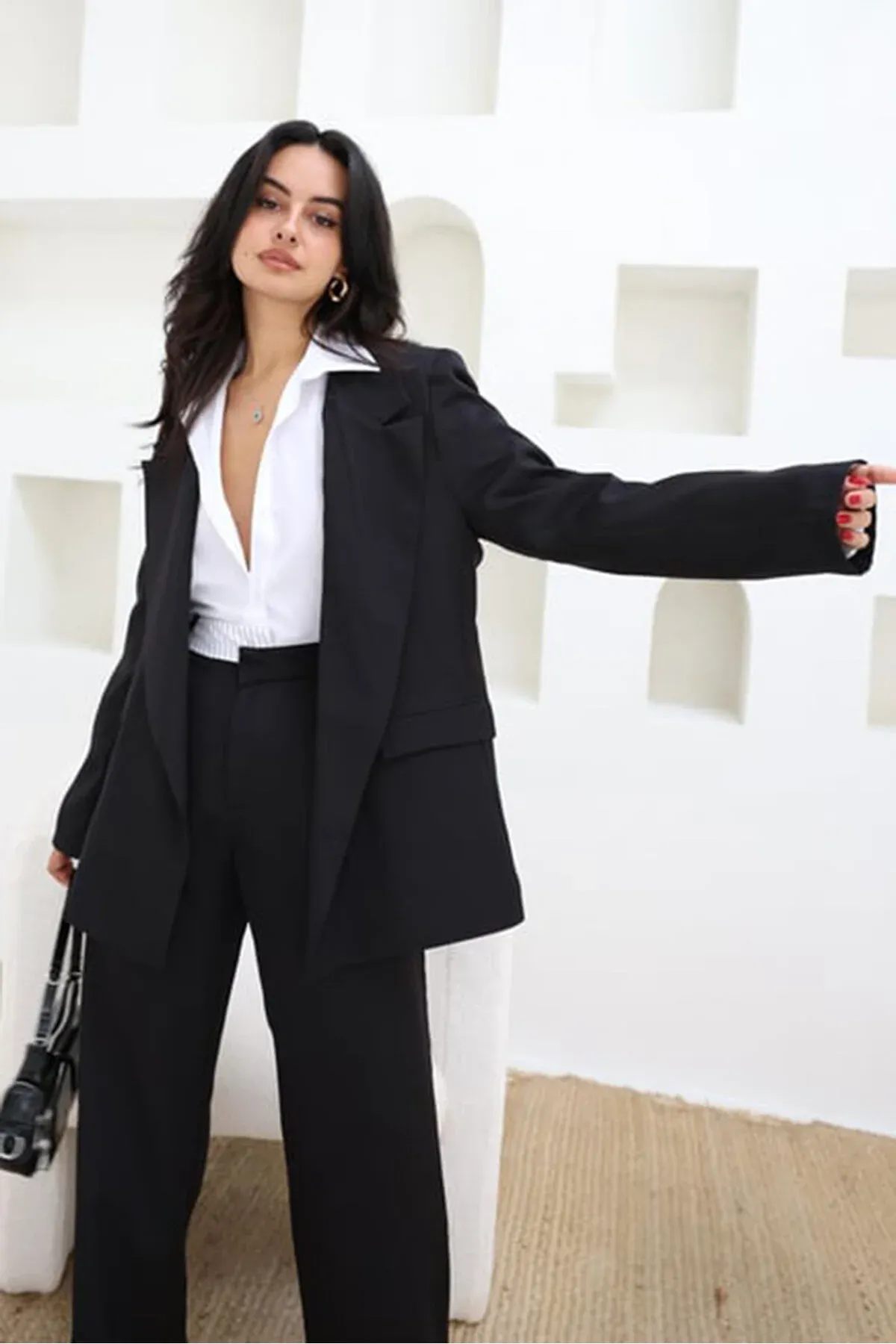 Astar Detaylı Düğmesiz Blazer Ceket