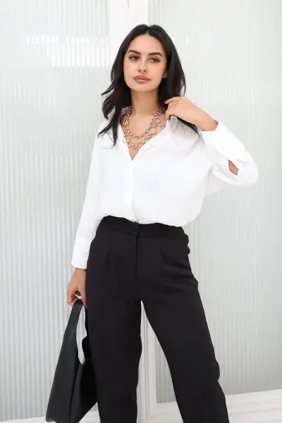 Elysian Store-Kendinden Yıldız Desenli Salaş Kalıp Viscon Gömlek