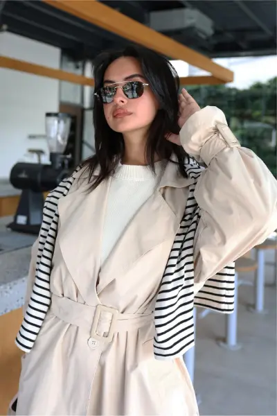Elysian Store-Kolu Kemer Tokalı Salaş Trençkot