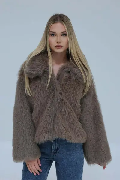 Elysian Store- Yakalı Kürk - Taş & vizon